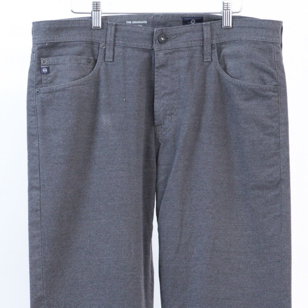 Adriano Goldschmied Mens Graduate Tailored Fit Charcoal Gray Chinos/Pants, 34W - Picture 5 of 8